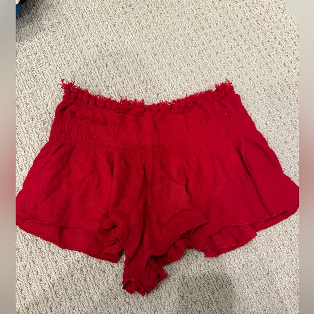 Red Free People Initmately Shorts